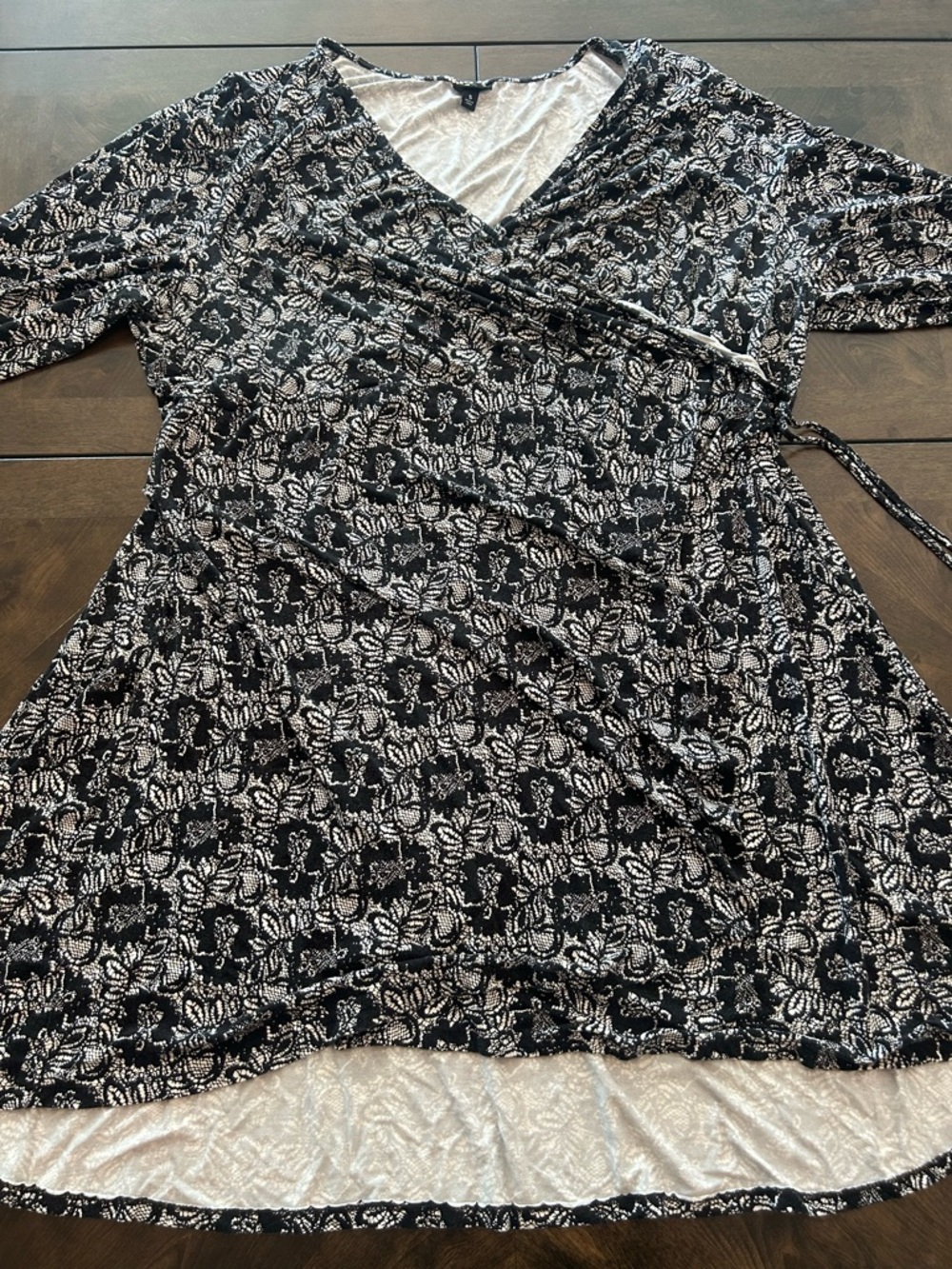 torrid Black and White Wrap Midi Dress